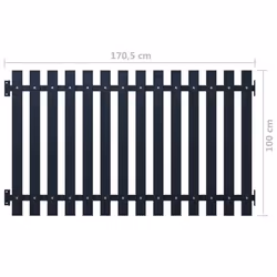 vidaXL Fence Panel Anthracite 170.5x100cm Powder-coated Steel Garden Barrier
