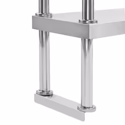 vidaXL Worktable with Overshelf Stainless Steel 120x60x150cm Kitchen Workbench - Additional view 10