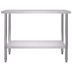 vidaXL Worktable with Overshelf Stainless Steel 120x60x150cm Kitchen Workbench - Additional view 5