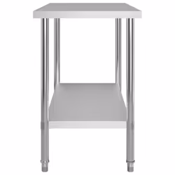 vidaXL Worktable with Overshelf Stainless Steel 120x60x150cm Kitchen Workbench - Additional view 6