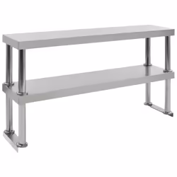 vidaXL Worktable with Overshelf Stainless Steel 120x60x150cm Kitchen Workbench - Additional view 7