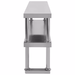 vidaXL Worktable with Overshelf Stainless Steel 120x60x150cm Kitchen Workbench - Additional view 9
