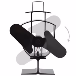 vidaXL Heat Powered Stove Fan 2 Blades Black Wood Log Burner Fireplace Fan - Additional view 4