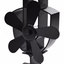 vidaXL Heat Powered Stove Fan 5 Blades Black Wood Log Burner Fireplace Fan - Additional view 5
