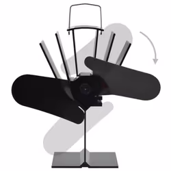 vidaXL Heat Powered Stove Fan 2 Blades Black Wood Log Burner Fireplace Fan - Additional view 4
