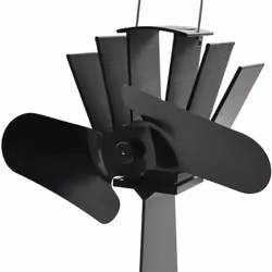 vidaXL Heat Powered Stove Fan 2 Blades Black Wood Log Burner Fireplace Fan - Additional view 5
