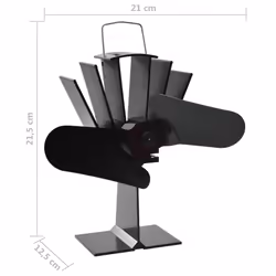 vidaXL Heat Powered Stove Fan 2 Blades Black Wood Log Burner Fireplace Fan - Additional view 7