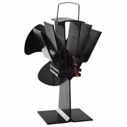 vidaXL Heat Powered Stove Fan 3 Blades Black Wood Log Burner Fireplace Fan - Additional view 4