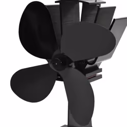 vidaXL Heat Powered Stove Fan 4 Blades Black Wood Log Burner Fireplace Fan - Additional view 4