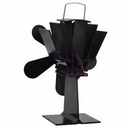 vidaXL Heat Powered Stove Fan 5 Blades Black Wood Log Burner Fireplace Fan - Additional view 4