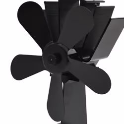 vidaXL Heat Powered Stove Fan 5 Blades Black Wood Log Burner Fireplace Fan - Additional view 5