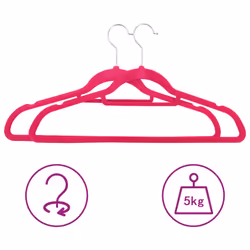 vidaXL 50 pcs Clothes Hanger Set Anti-slip Pink Velvet