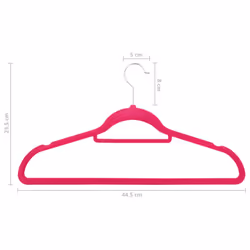 vidaXL 50 pcs Clothes Hanger Set Anti-slip Pink Velvet - Additional view 6