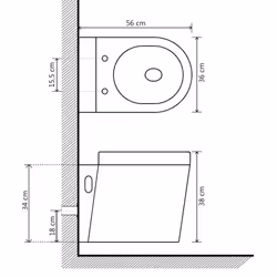 vidaXL Wall Hung Toilet Black WC Pan Soft Close Seat Ceramic Concealed Cistern - Additional view 3