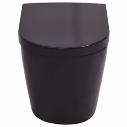vidaXL Wall Hung Toilet Black WC Pan Soft Close Seat Ceramic Concealed Cistern - Additional view 5