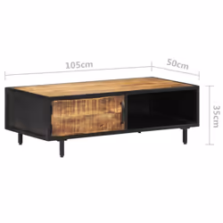 vidaXL Mango Wood Coffee Table Rough Home Couch Table Living Room Furniture - Additional view 6