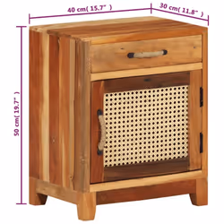 vidaXL Solid Reclaimed Wood Bedside Cabinet Bedroom Furniture Wooden Table