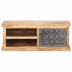 vidaXL Solid Mango Wood Coffee Table with Door Home Couch Table Furniture