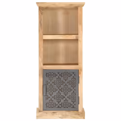 vidaXL Solid Mango Wood Highboard with Door Office Storage Cabinet Furniture