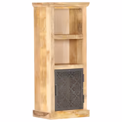 vidaXL Solid Mango Wood Highboard with Door Office Storage Cabinet Furniture - Additional view 8