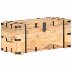vidaXL Solid Mango Wood Chest Storage Box Wooden Treasure Cabinet Hall Bench - Additional view 10
