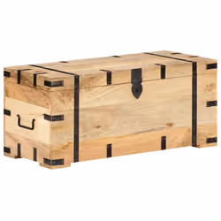 vidaXL Solid Mango Wood Chest Storage Box Wooden Treasure Cabinet Hall Bench - Additional view 8