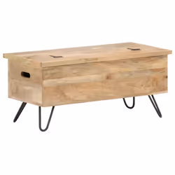 vidaXL Solid Mango Wood Chest Home Storage Trunk Box Case Hall Bench Cabinet - Additional view 5