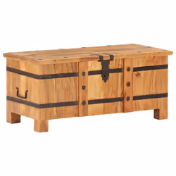 vidaXL Chest Storage Trunk Box Hall Bench Cabinet Organiser Solid Acacia Wood - dark brown - Additional view 10