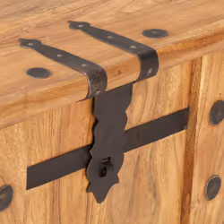 vidaXL Chest Storage Trunk Box Hall Bench Cabinet Organiser Solid Acacia Wood - dark brown - Additional view 5