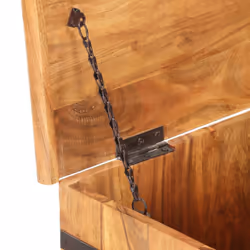 vidaXL Chest Storage Trunk Box Hall Bench Cabinet Organiser Solid Acacia Wood - dark brown - Additional view 7