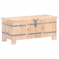 vidaXL Chest Storage Trunk Box Hall Bench Cabinet Organiser Solid Acacia Wood - light brown