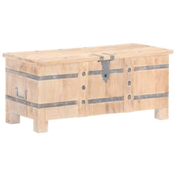 vidaXL Chest Storage Trunk Box Hall Bench Cabinet Organiser Solid Acacia Wood - light brown