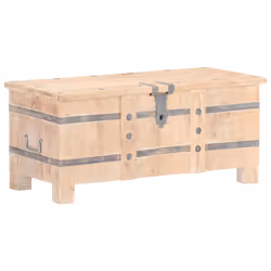 vidaXL Chest Storage Trunk Box Hall Bench Cabinet Organiser Solid Acacia Wood - light brown - Additional view 10