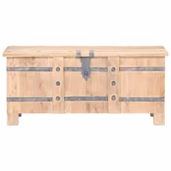 vidaXL Chest Storage Trunk Box Hall Bench Cabinet Organiser Solid Acacia Wood - light brown
