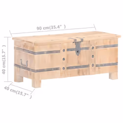 vidaXL Chest Storage Trunk Box Hall Bench Cabinet Organiser Solid Acacia Wood - light brown - Additional view 8
