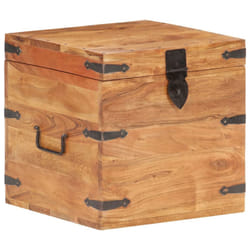 vidaXL Solid Acacia Wood Chest Wooden Storage Trunk Box Bedside Table Cabinet