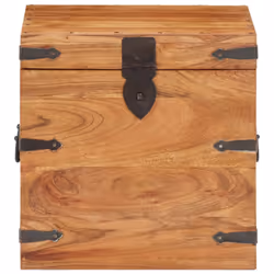 vidaXL Solid Acacia Wood Chest Wooden Storage Trunk Box Bedside Table Cabinet