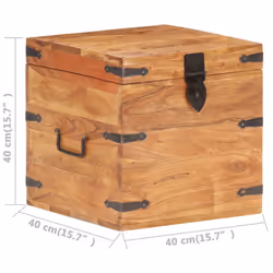 vidaXL Solid Acacia Wood Chest Wooden Storage Trunk Box Bedside Table Cabinet - Additional view 7