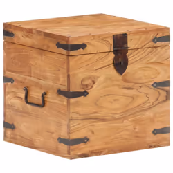 vidaXL Solid Acacia Wood Chest Wooden Storage Trunk Box Bedside Table Cabinet - Additional view 8