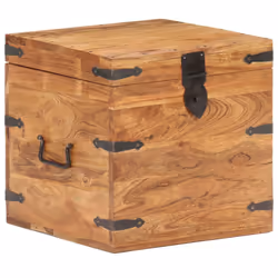 vidaXL Solid Acacia Wood Chest Wooden Storage Trunk Box Bedside Table Cabinet - Additional view 9