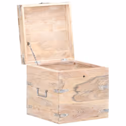 vidaXL Solid Acacia Wood Chest Wooden Storage Trunk Box Bedside Table Cabinet