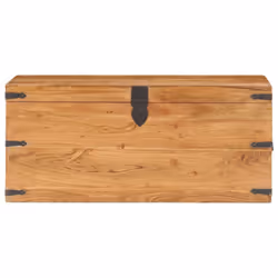 vidaXL Solid Acacia Wood Chest Wooden Storage Trunk Box Bedside Table Cabinet - Additional view 2