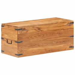 vidaXL Solid Acacia Wood Chest Wooden Storage Trunk Box Bedside Table Cabinet - Additional view 4
