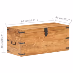 vidaXL Solid Acacia Wood Chest Wooden Storage Trunk Box Bedside Table Cabinet - Additional view 5