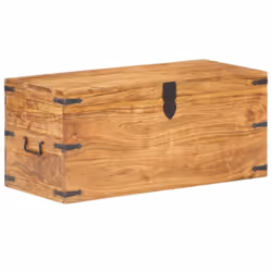 vidaXL Solid Acacia Wood Chest Wooden Storage Trunk Box Bedside Table Cabinet - Additional view 6