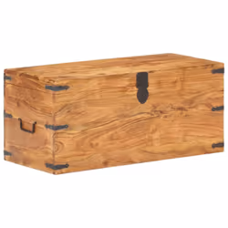 vidaXL Solid Acacia Wood Chest Wooden Storage Trunk Box Bedside Table Cabinet - Additional view 7