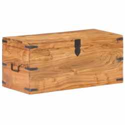vidaXL Solid Acacia Wood Chest Wooden Storage Trunk Box Bedside Table Cabinet - Additional view 8