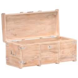 vidaXL Solid Acacia Wood Storage Chest Wooden Furniture Blanket Trunk Box