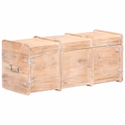 vidaXL Solid Acacia Wood Storage Chest Wooden Furniture Blanket Trunk Box - Additional view 5