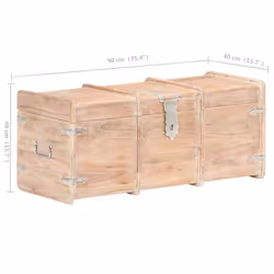 vidaXL Solid Acacia Wood Storage Chest Wooden Furniture Blanket Trunk Box - Additional view 7